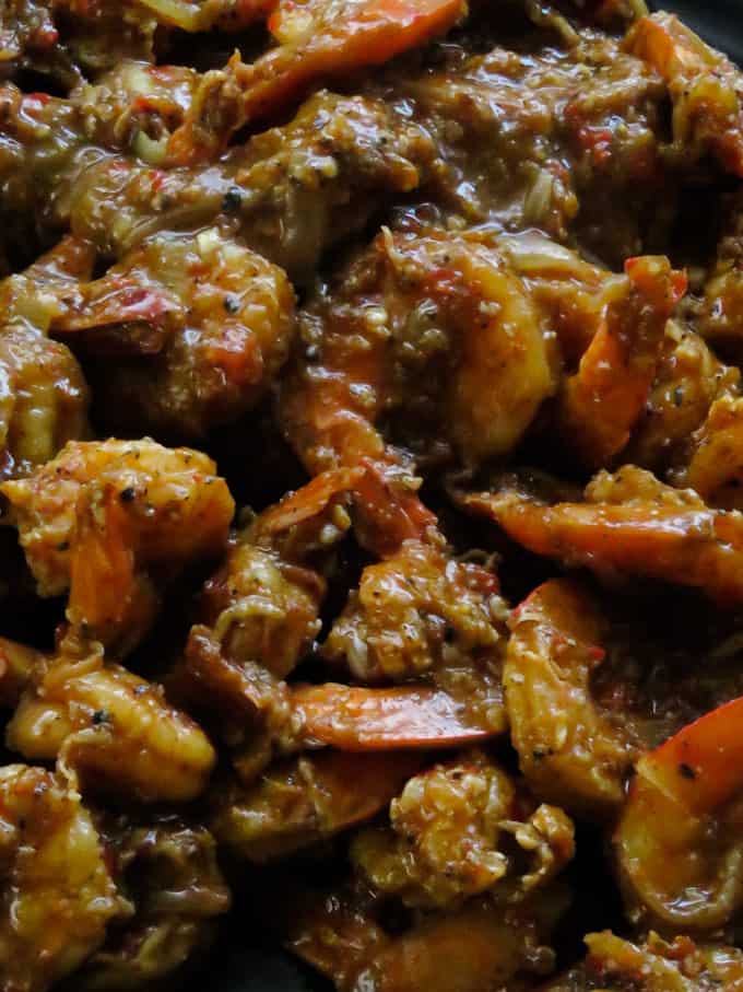 cooked shrimp vindaloo to serve with steaming rice.