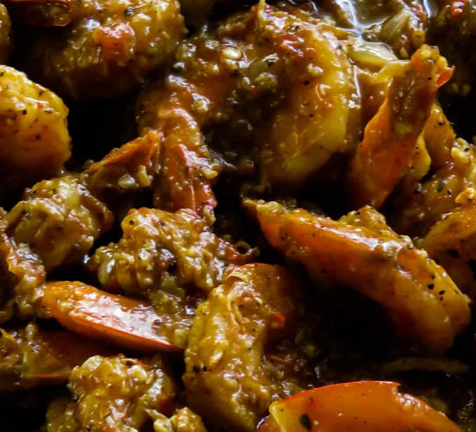prawn vindaloo cooked in a pan