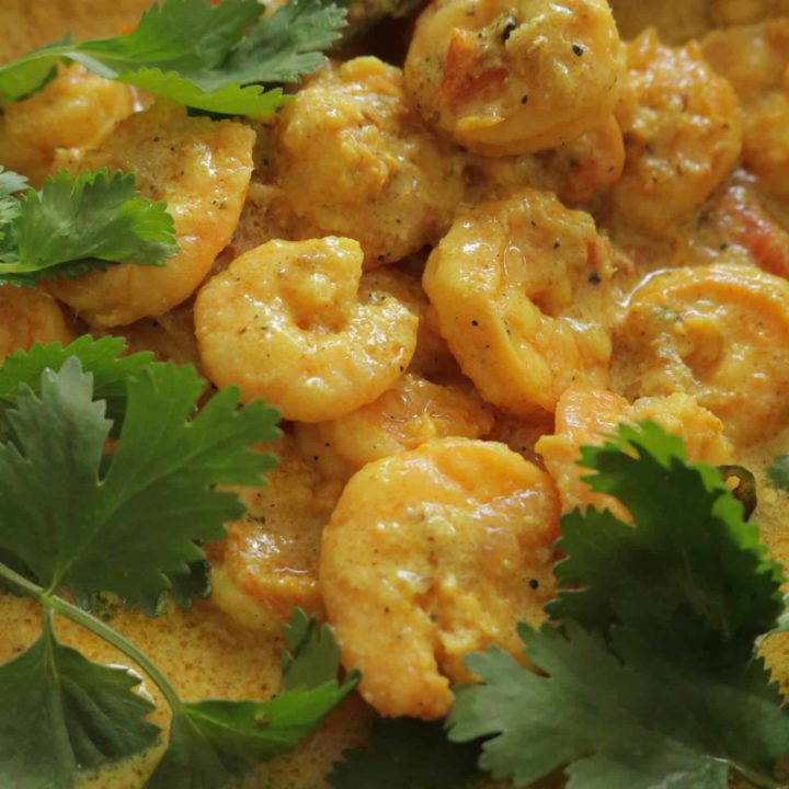 prawn caldine cooked in coconut milk