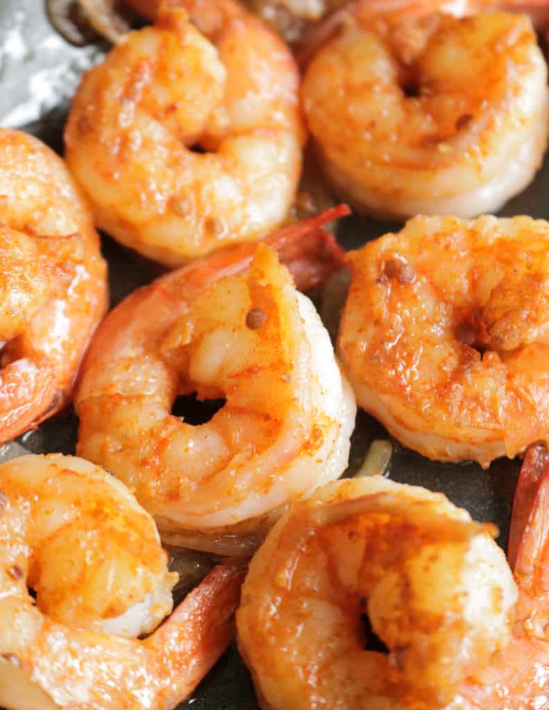 sauteed shrimp seasoned and cooked.