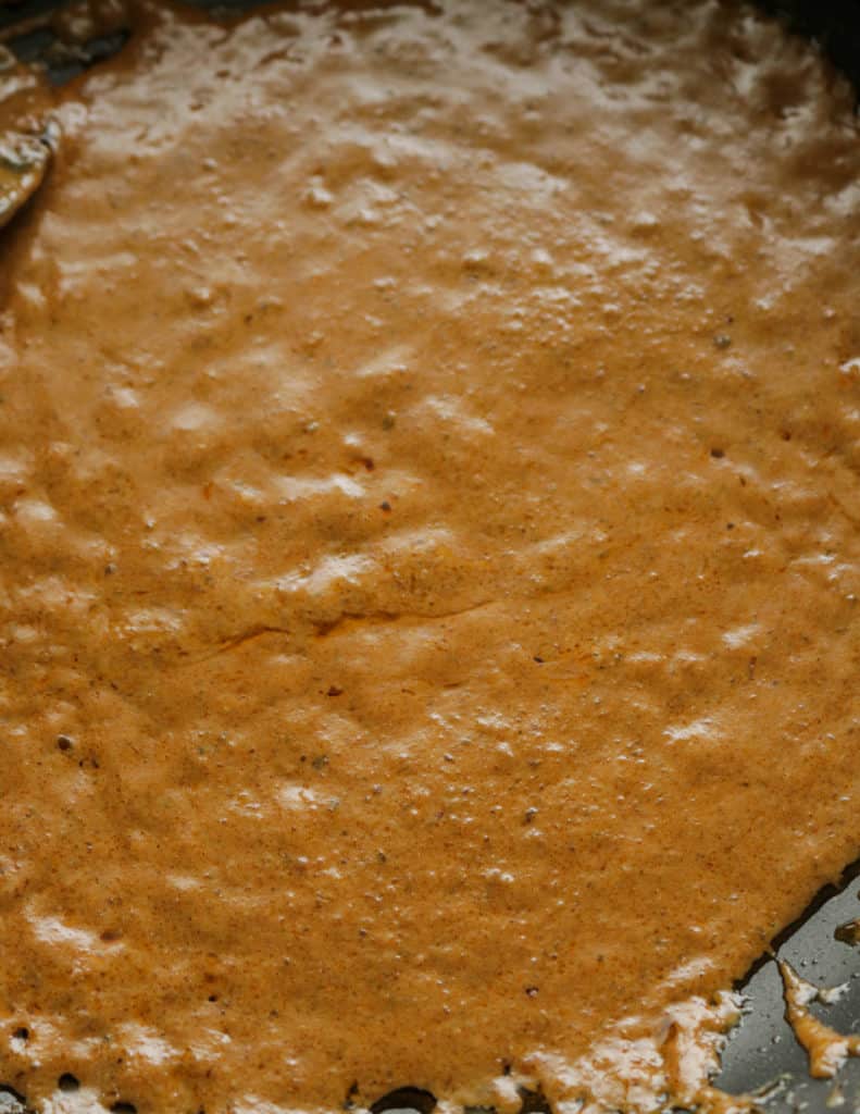 reducing the gravy for the thai coconut curry thickens.