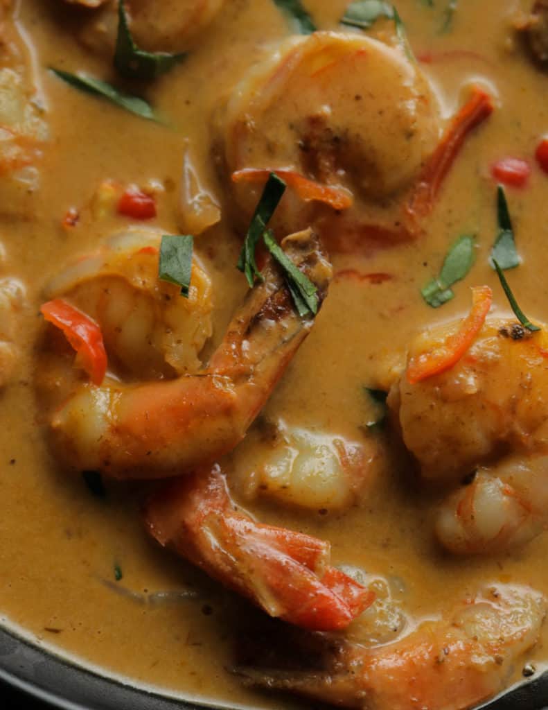 cooked thai coconut milk curry ready to be served.