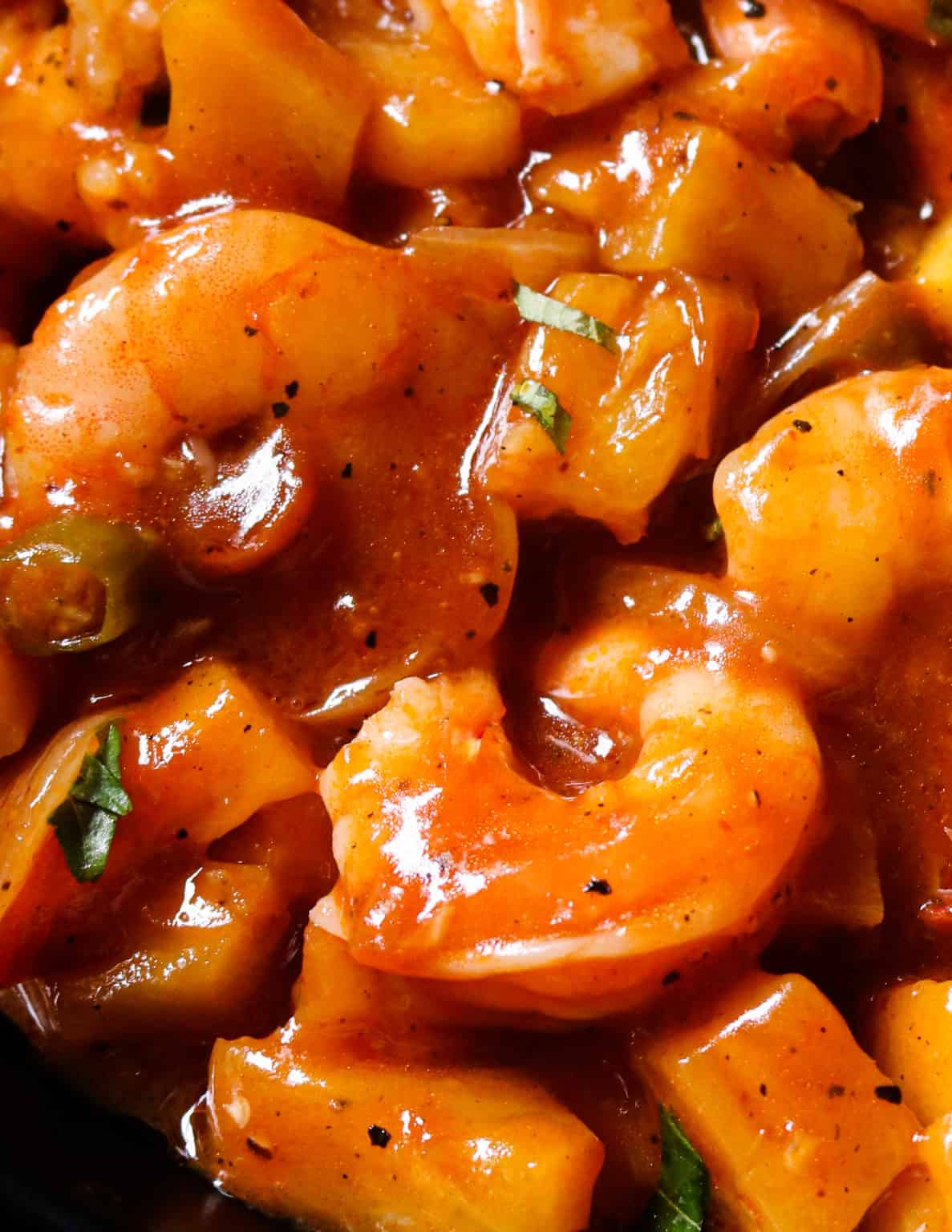Sweet and sour shrimp with pineapple. - THE SEAFOOD BLOG