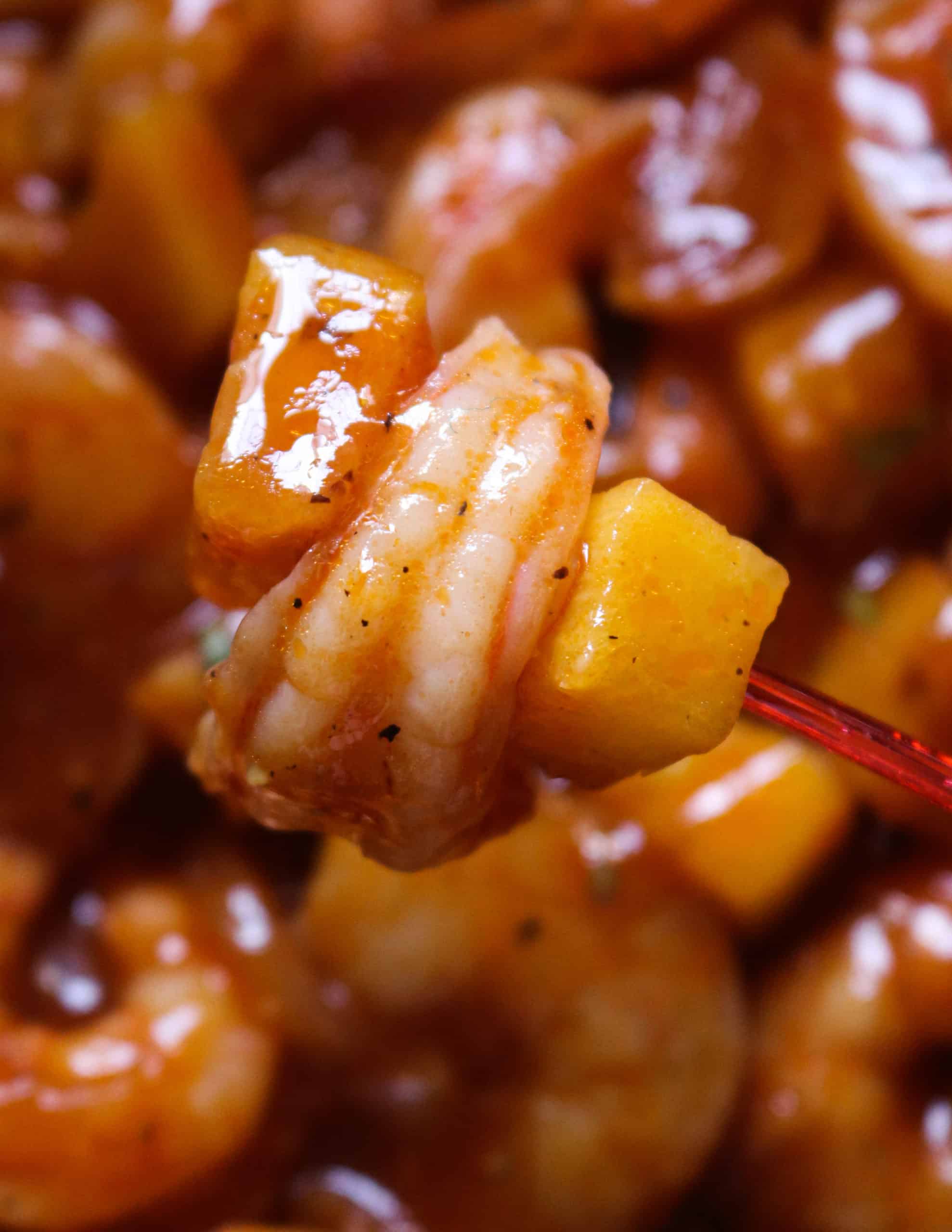 Sweet and sour shrimp with pineapple. - THE SEAFOOD BLOG