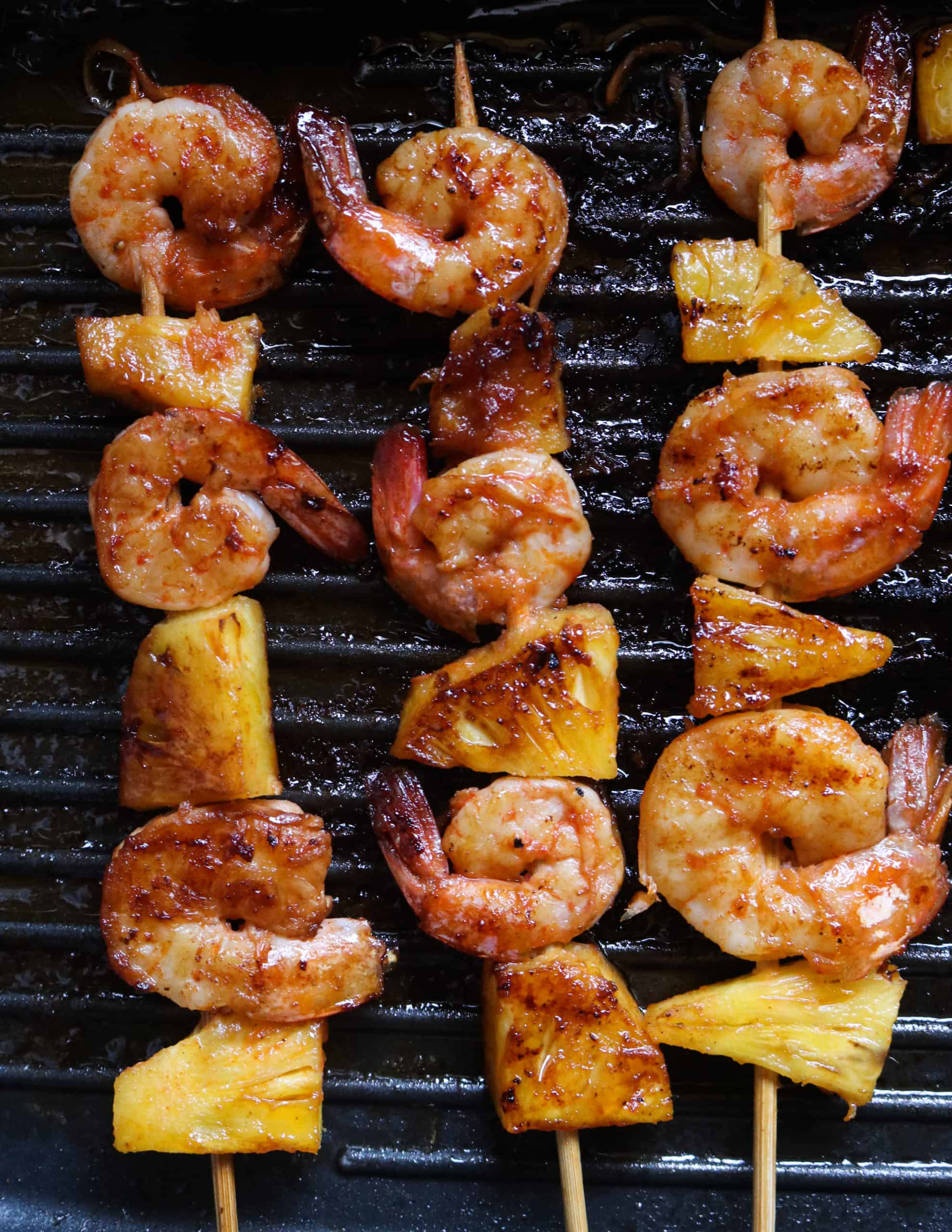 grilled shrimp skewers with pineapple. - THE SEAFOOD BLOG